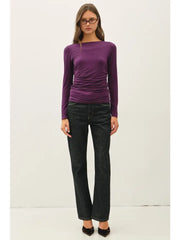 Caterina Boat Neck Long Sleeve Top