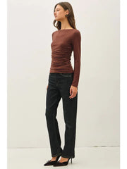 Caterina Boat Neck Long Sleeve Top
