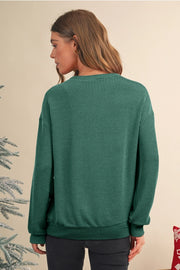 MERRY Embroidered Applique Long Sleeve Top