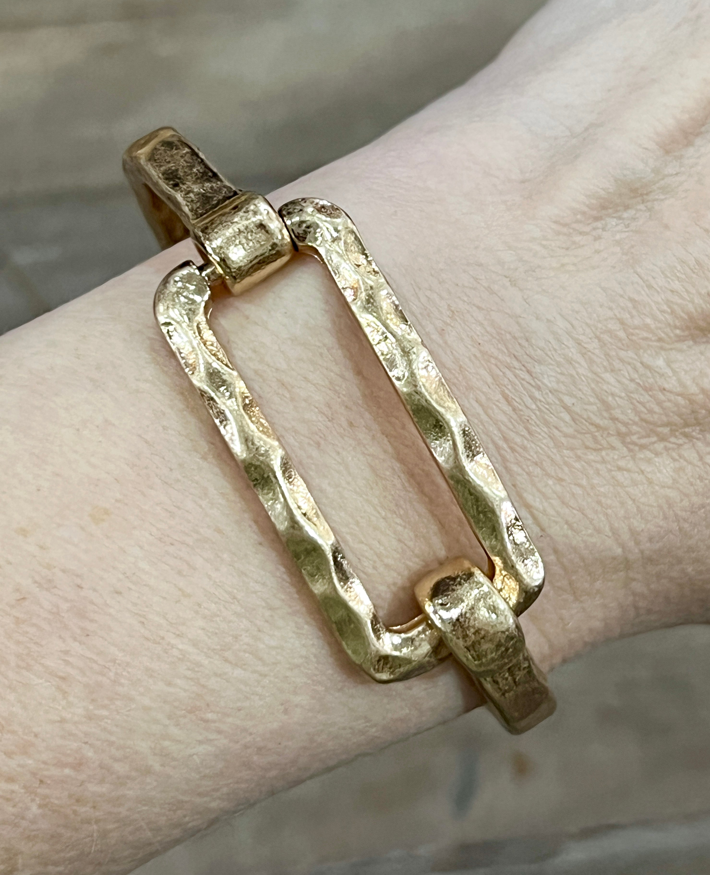 Metal Hinged Rectangle Bracelet