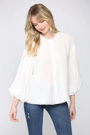 Elodie Puff Sleeve Button Down Shirt Blouse