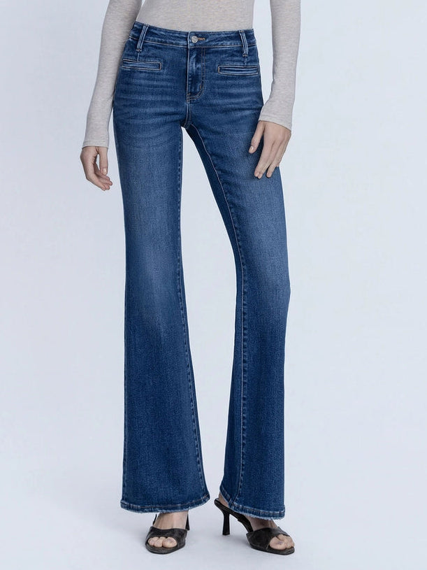 Choosin' Texas Mid-Rise Easy Flare Jeans