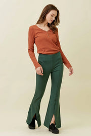 Isabella Front Slit Flare Pant