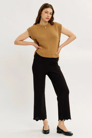Joleigh Hi-Low Sweater Vest with Side Buttons