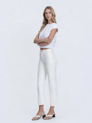 Vanilli High Rise Cuffed Straight Ankle Crop Pants