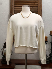 Pearl Oversized Crop Sweatshirt Top
