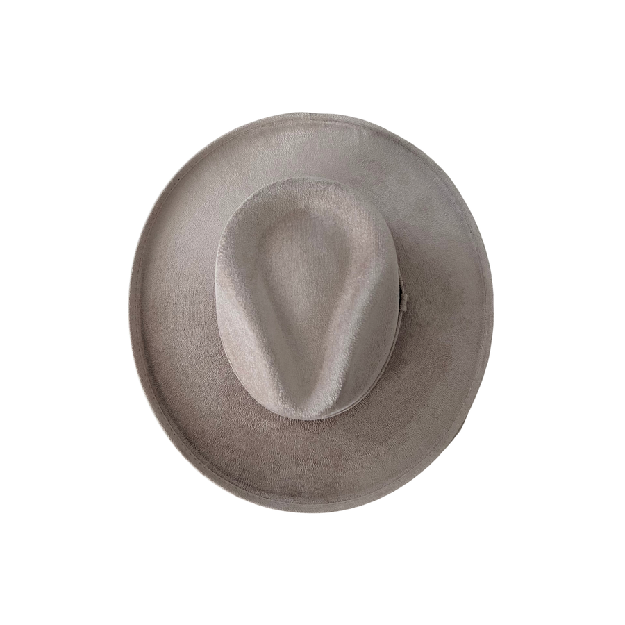 Vegan Pencil Curl Stiff Brim Fedora Hat: Chocolate