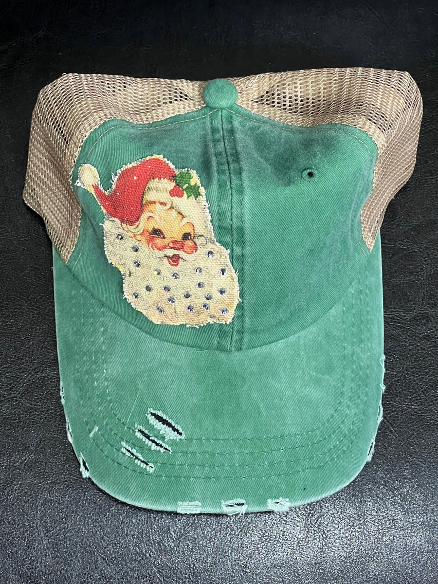 Vintage Santa Christmas Baseball Cap - Main Image