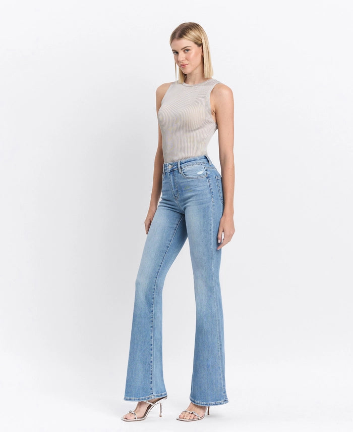 Wild Child High Rise 90's Stretch Vintage Long Flare Jeans