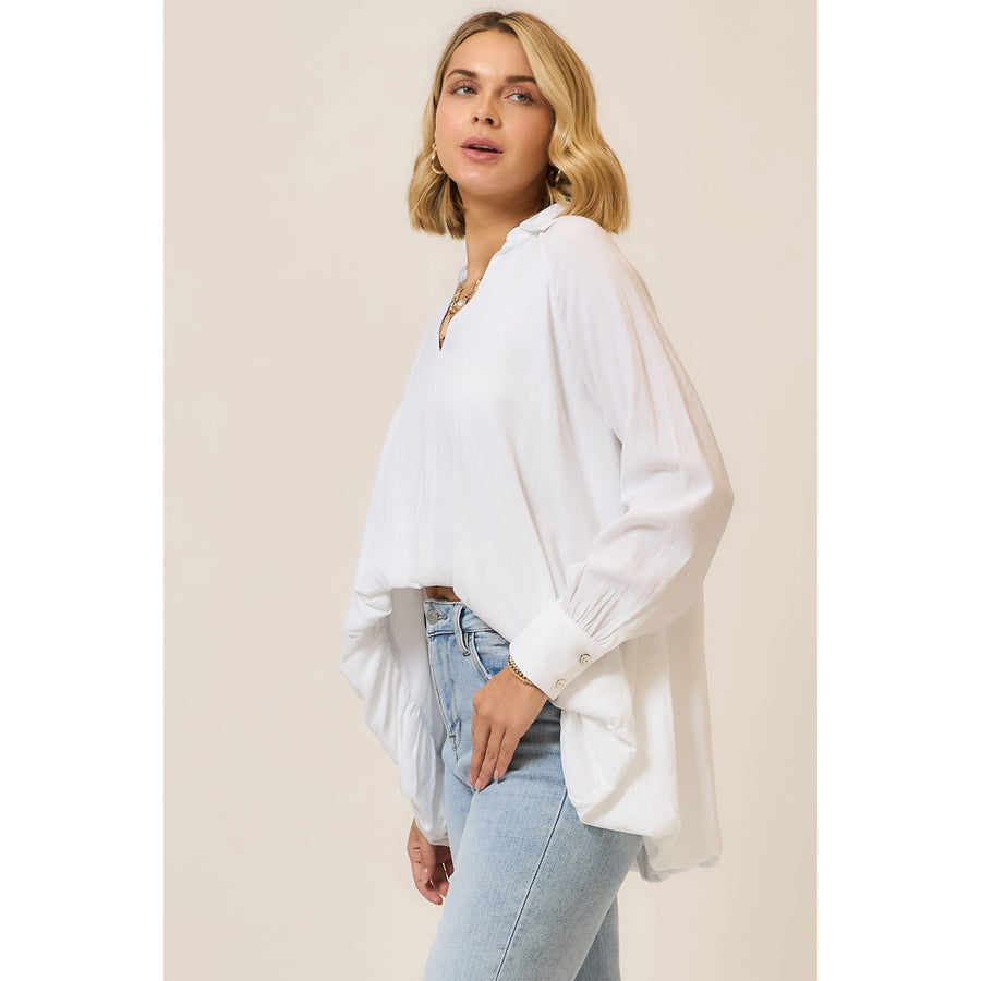 Calla Bubble Hem Hi/Low Blouse