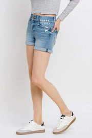 Vervet High Rise Double Button Cuffed Shorts