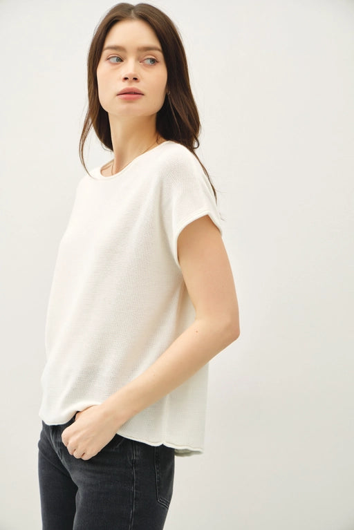 April Basic Knit Sweater Tee Top