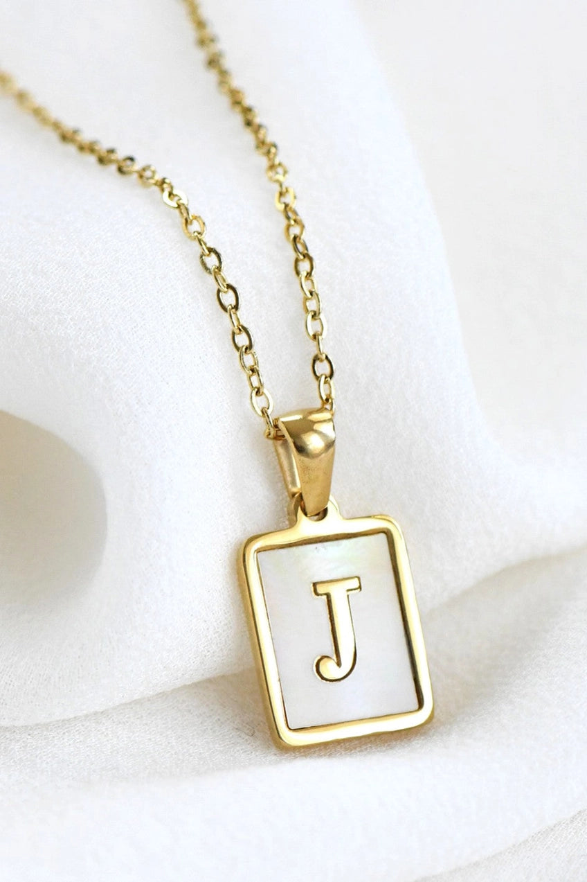18K Gold Plated Waterproof Pearl Initial Necklace Collection