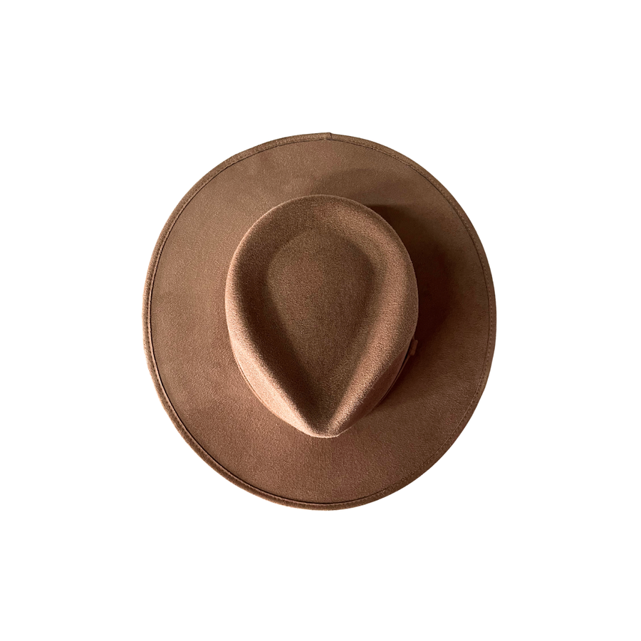 Vegan Suede Tear Drop Hat: Dark Chocolate