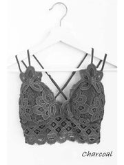 Kaci Floral Scalloped Lace Cami Bralette