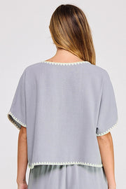 Kerrigan Dolman Short Sleeve Linen Top
