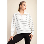 Ashton Luxe Quarter Zip Mock Neck Pullover Lounge Top