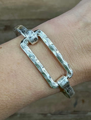 Metal Hinged Rectangle Bracelet