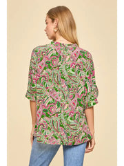Lizzy Breeze Tulip Sleeve Print Top Spring 2026 Collection