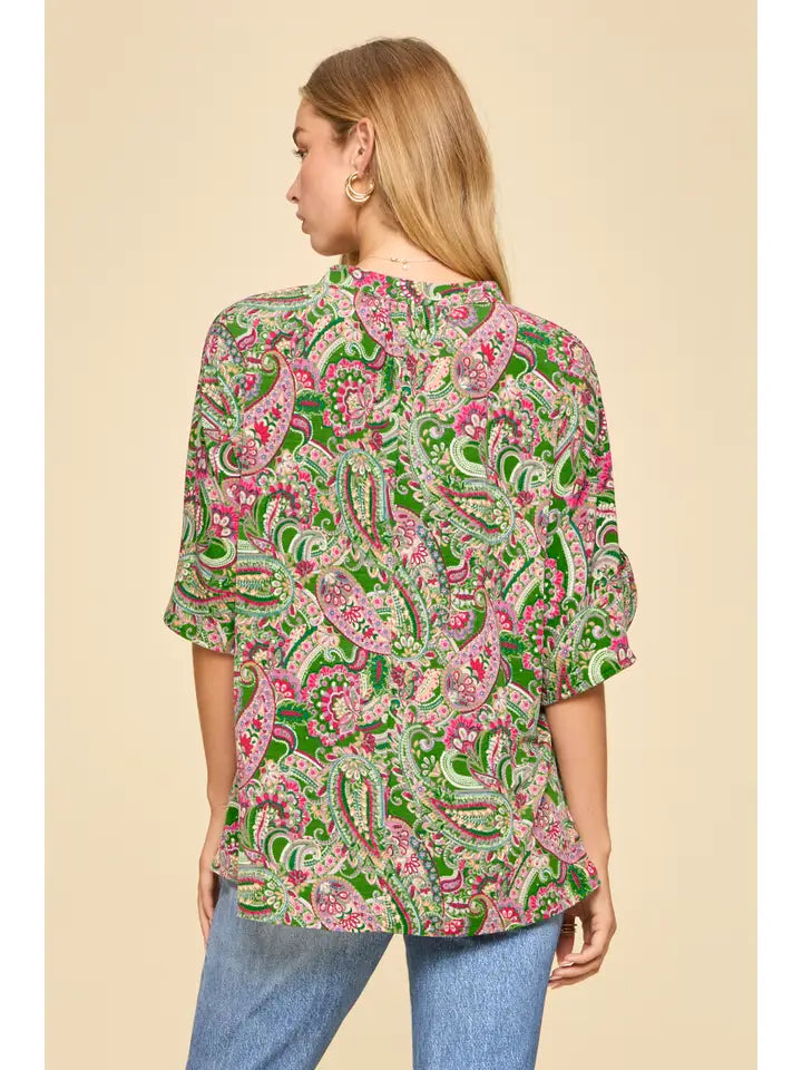 Lizzy Breeze Tulip Sleeve Print Top Spring 2026 Collection