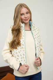 Kayla Floral Zip-Up Puffer Vest
