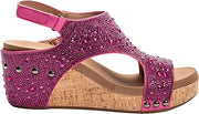 Corkys Ashley Wedge Rhinestone Sandal Shoes