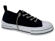Aman Leopard 2 Sparkle Lace Up Vegan Suede Sneaker