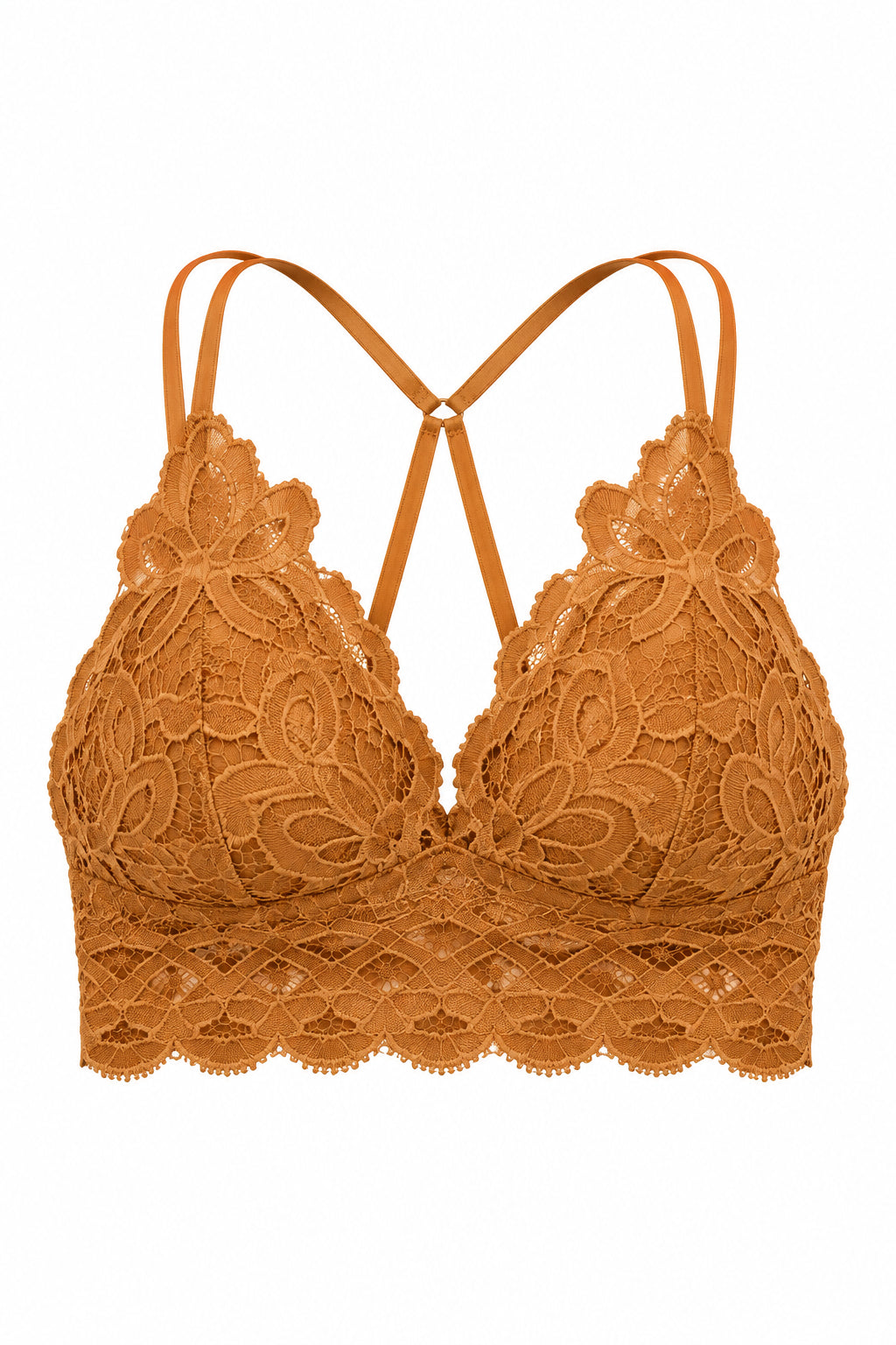 Kaci Floral Scalloped Lace Cami Bralette