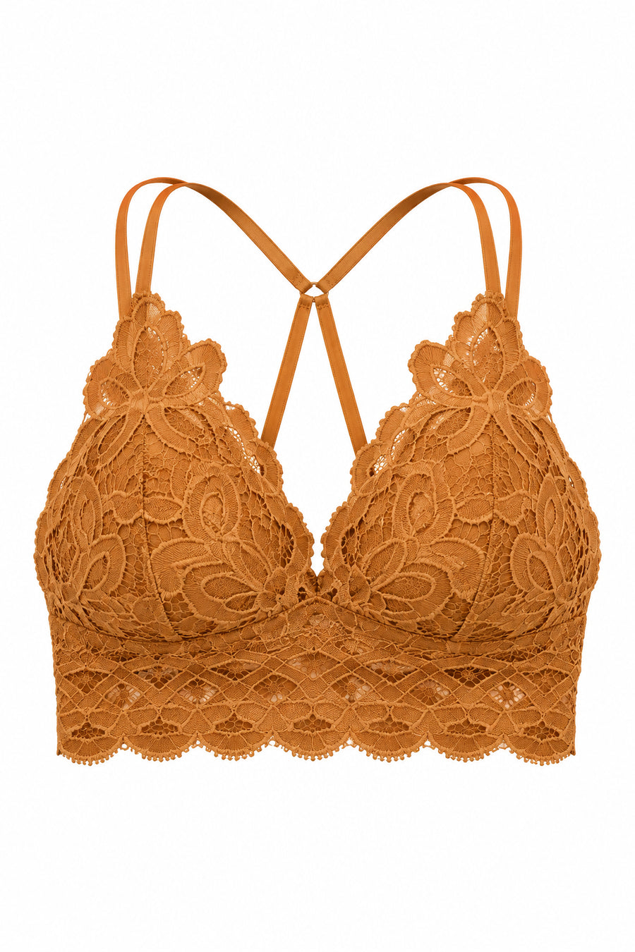 Kaci Floral Scalloped Lace Cami Bralette
