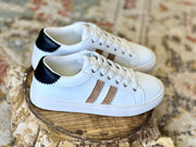 Corkys Hey Girl Showtime White Tan Black Sneaker Shoes