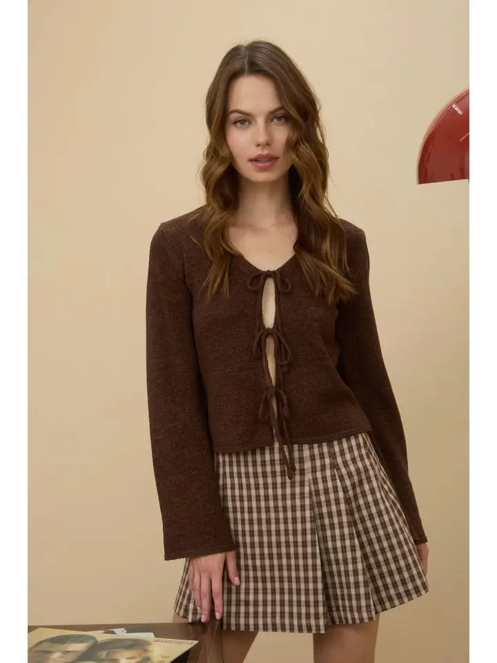 Ellen Three-Bow-Tie Front Cardigan