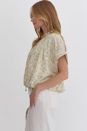 Gardenia Tie-Neckline Bubble Blouse