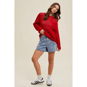 Mariah Long Sleeve Open Knit Crochet Sweater