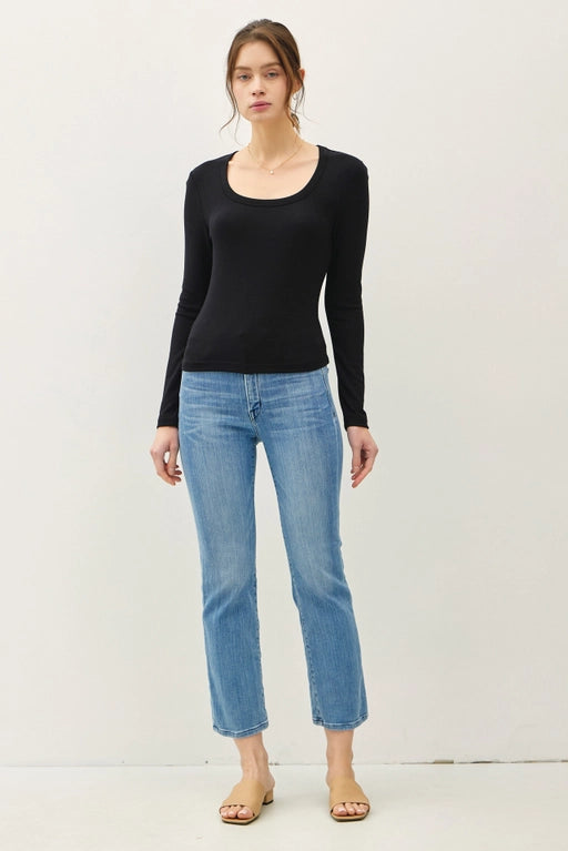 Carla Basics Long Sleeve Scoop Neck Tee