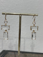 3 Drop Crystal Rhinestone Earrings