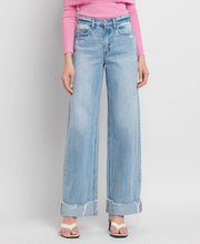 Gangster Super High Rise Baggy Wide Leg Cuffed Jeans