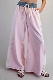 Jensen Color-Block Drawstring Wide Leg Lounge Pants