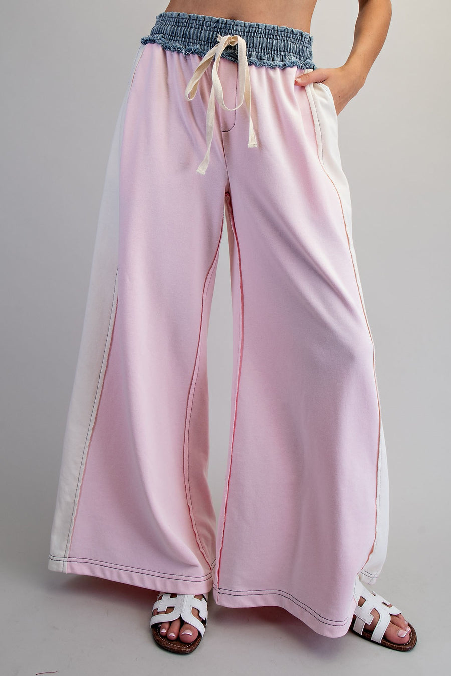 Jensen Color-Block Drawstring Wide Leg Lounge Pants