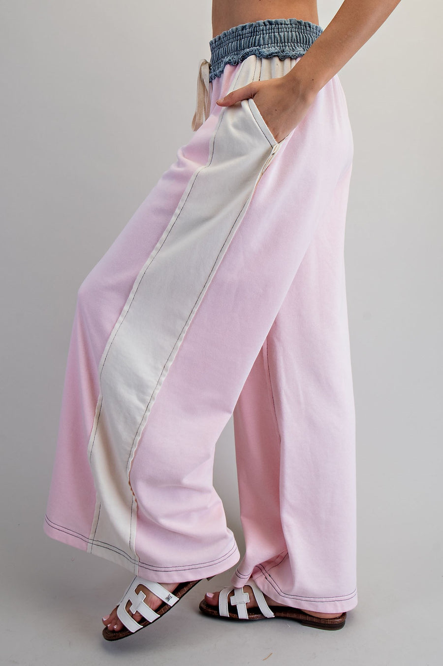 Jensen Color-Block Drawstring Wide Leg Lounge Pants