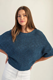 Marika Cropped Dolman Sleeve Knit Sweater