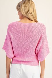 Marika Cropped Dolman Sleeve Knit Sweater