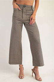 Greta Houndstooth Straight Leg Pants