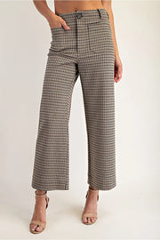 Greta Houndstooth Straight Leg Pants