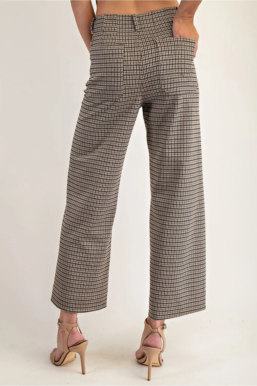 Greta Houndstooth Straight Leg Pants