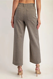 Greta Houndstooth Straight Leg Pants