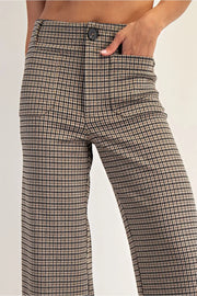 Greta Houndstooth Straight Leg Pants