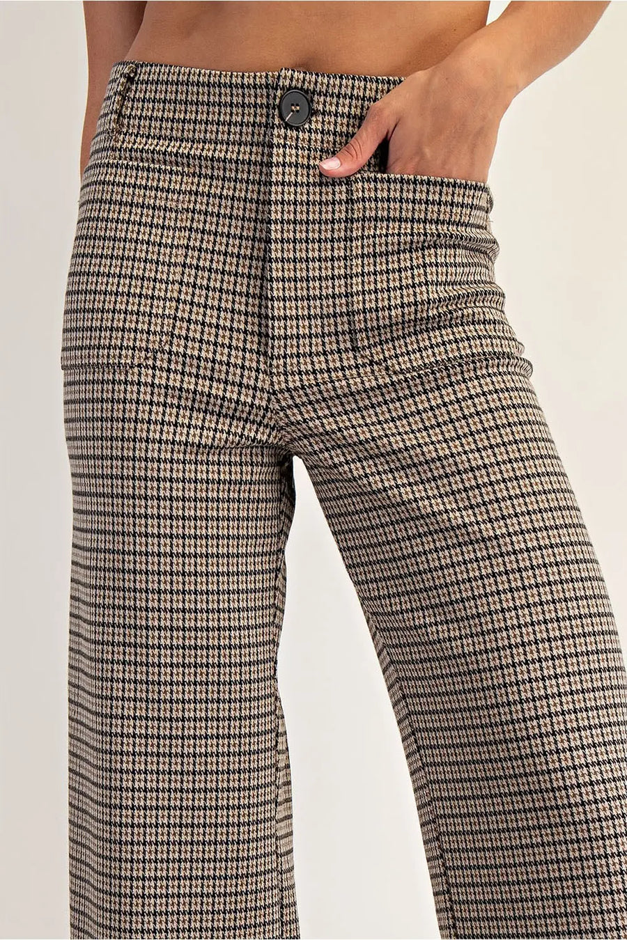 Greta Houndstooth Straight Leg Pants