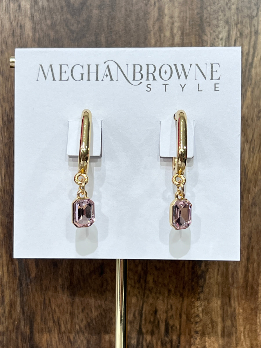 Meghan Browne Pod Light Pink Drop Hoop Earrings