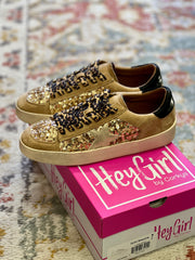 Corkys Hey Girl Another Round Gold Sequins Sneaker Shoes