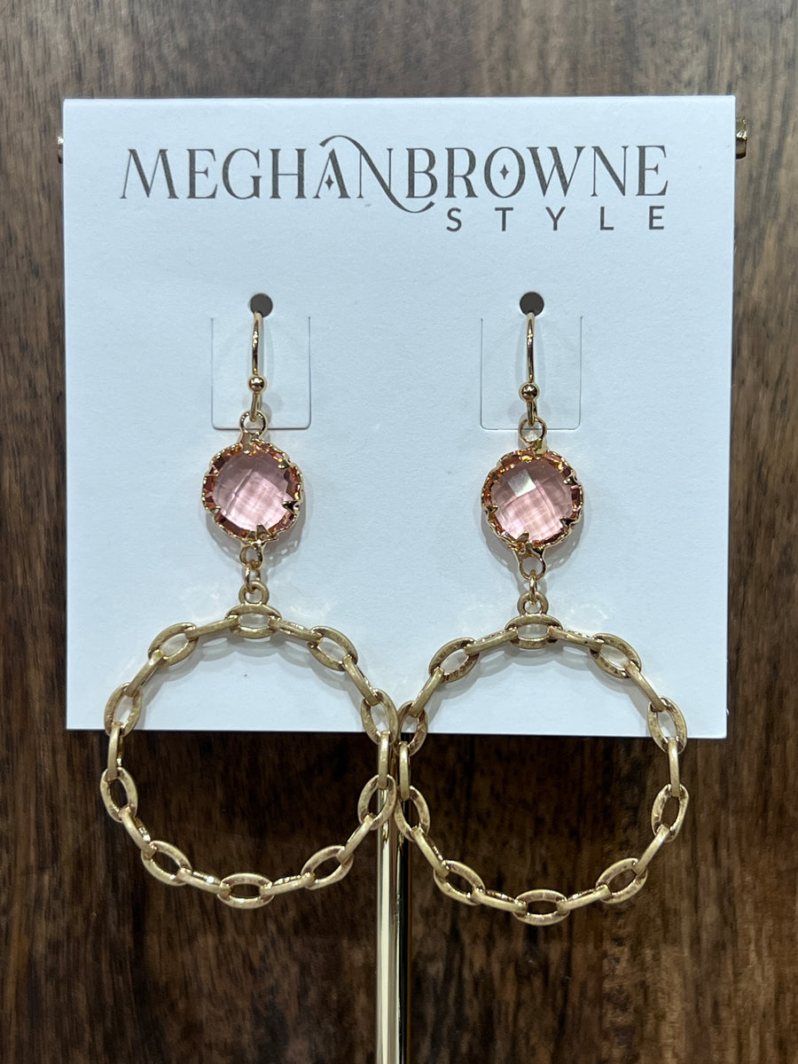 Meghan Browne Yoda Gold Pink Earrings